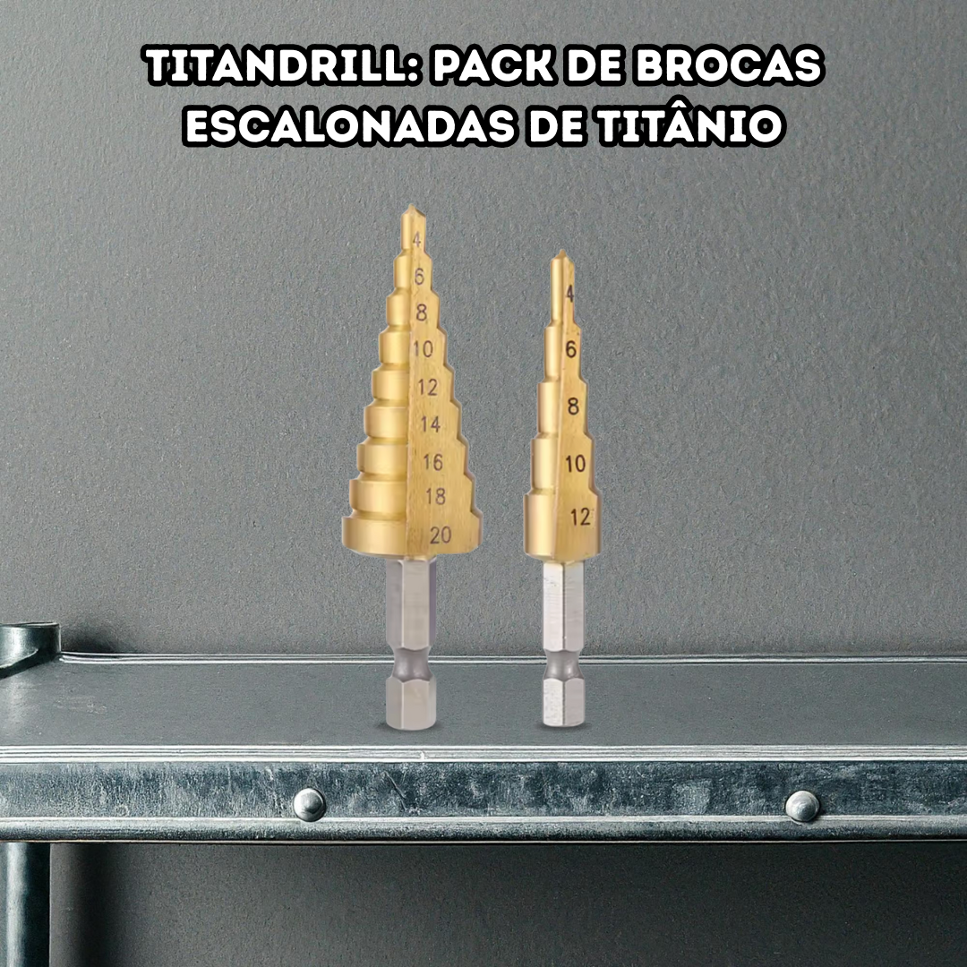 TitanDrill: Pack de Brocas Escalonadas de Titânio