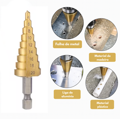 TitanDrill: Pack de Brocas Escalonadas de Titânio
