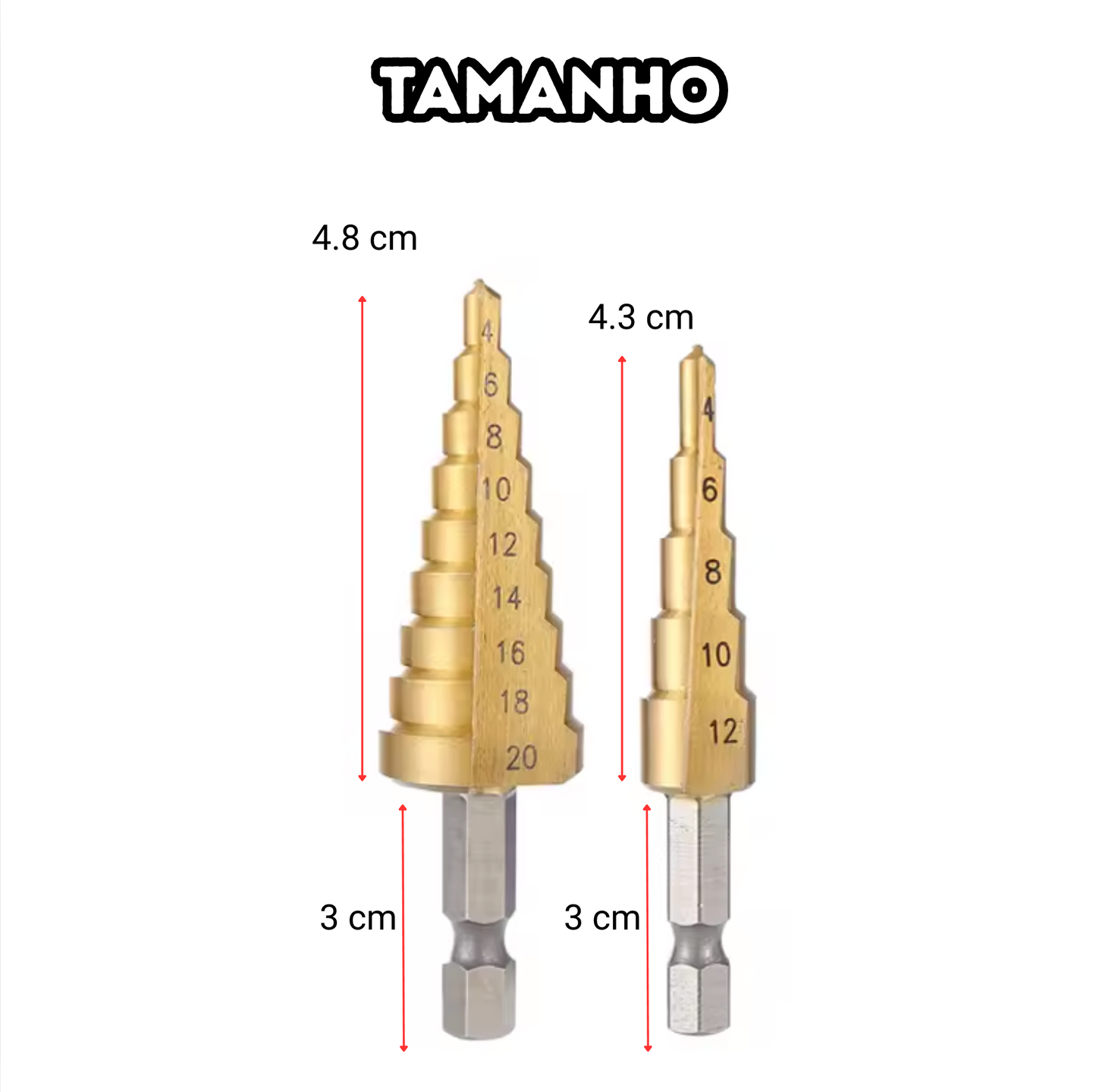 TitanDrill: Pack de Brocas Escalonadas de Titânio