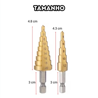 TitanDrill: Pack de Brocas Escalonadas de Titânio